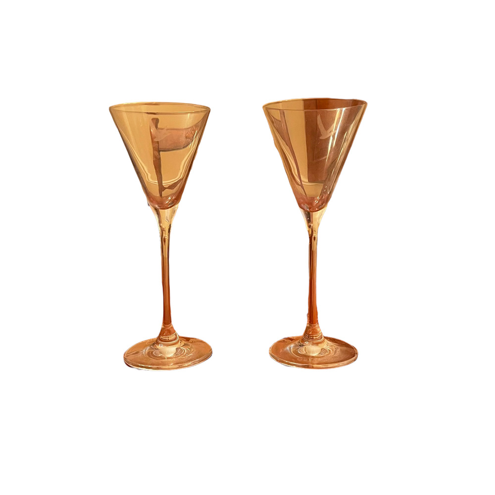 Grey Goose 7.5" Martini Vodka‎ Glasses Set Of Two Etched Crystal Clear